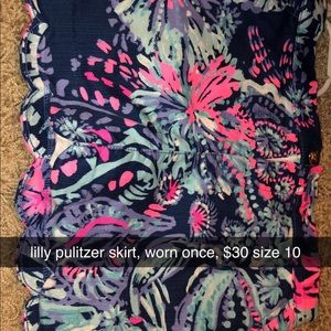 lilly pulitzer kids skirt size 10!
